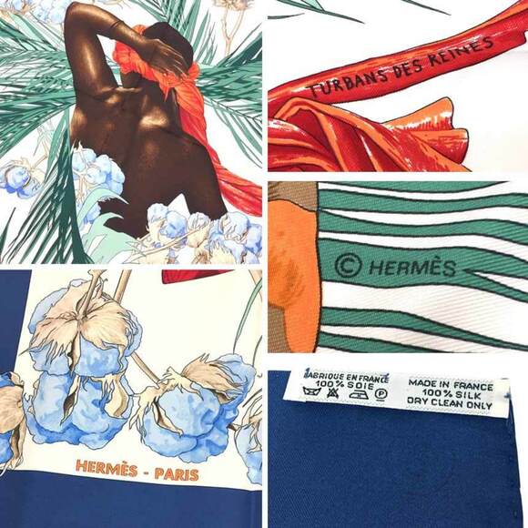 HERMES Authentic Blue Silk Scarf - Picture 2 of 2